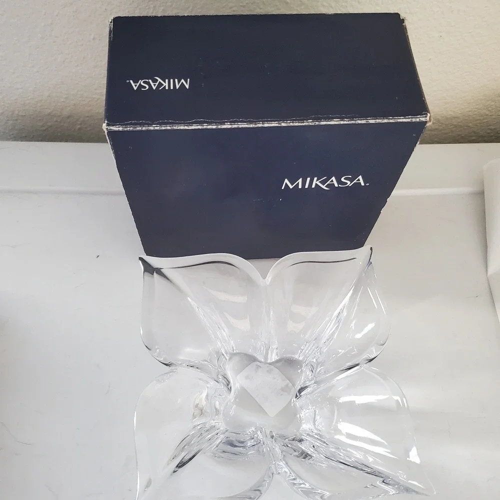 Mikasa Florale Lead Crystal 7 Inch Candy Dish VT215-210 Czech Republic with Box